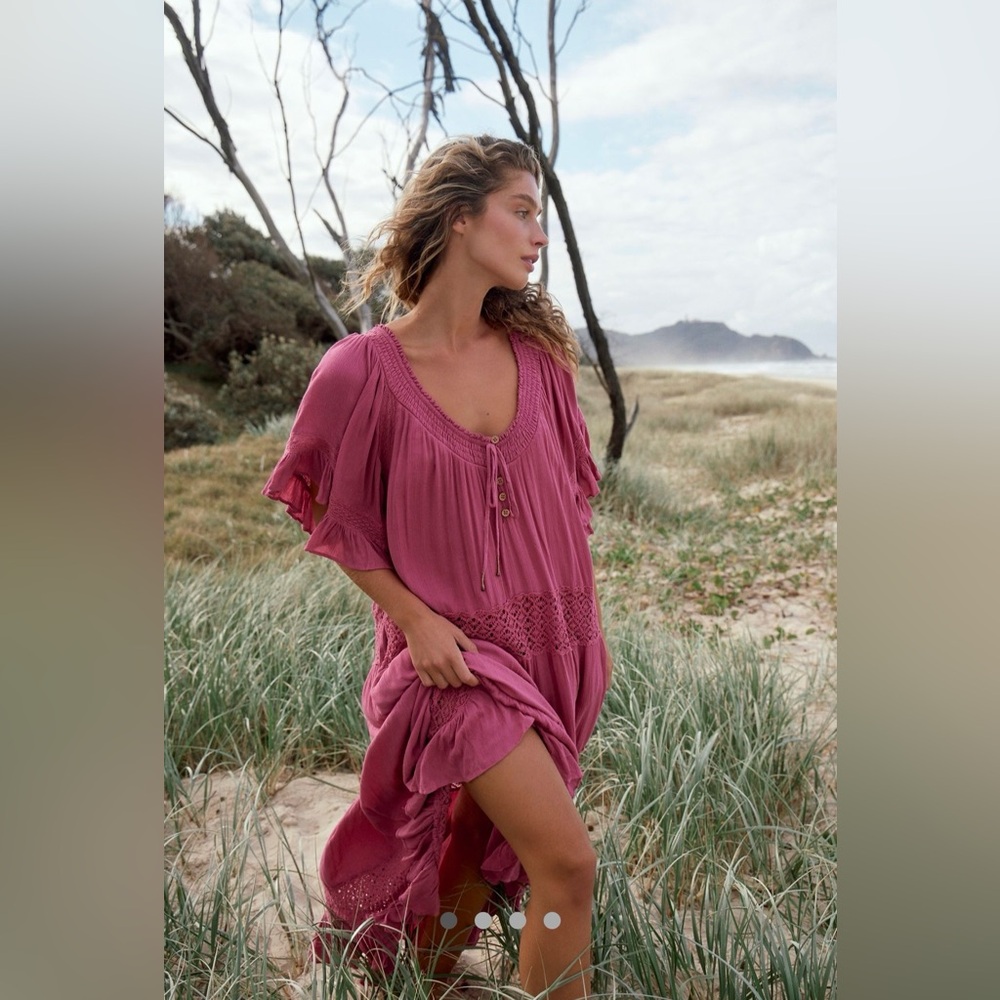 NWT FREE PEOPLE Dream On Maxi Dress In Soothing Petals MSRP $108 - Picture 3 of 10